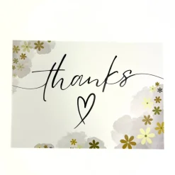 Best 5 - 100 Stück Dankeskarte GELB Paketbeileger A6 schlichte Danksagungskarten Blümchen floral beschriftbar Karten Danksagungskarten