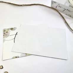 Best 5 - 100 Stück Dankeskarte GELB Paketbeileger A6 schlichte Danksagungskarten Blümchen floral beschriftbar Karten Danksagungskarten