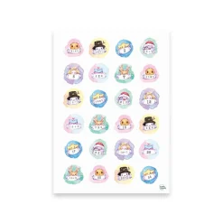 Best 24 Adventskalender Zahlen, Aquarell Zeichnung | Runde Aufkleber Adventskalender süße Motive Adventskalenderzahlen