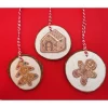 3 Anhänger aus Holzscheiben, Lebkuchen, Weihnachten, Winter Geschenkeanhänger