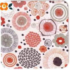 Clearance 10 Bierdeckel Hippie Scandi Blumenmix, 60er Flower-Power Phantasieblumen Tischdekoration
