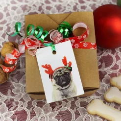 Best 10 Boxen + Geschenkanhänger „Mopsige Weihnachten“ Geschenkverpackungen