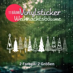 Online 11 Bäume Weihnachten Fensteraufkleber Weihnachtsbäume Weihnachtsdeko Fensterbild Aufkleber Sticker Tannenbäume für Glas Sticker & Aufkleber
