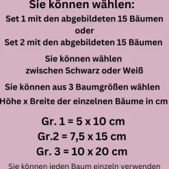 Sticker & Aufkleber|frickelfrieda 15 Bäume Weihnachten im skandivaschen Stil , minimalistische Fensteraufkleber