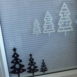 Sticker & Aufkleber|frickelfrieda 15 Bäume Weihnachten im skandivaschen Stil , minimalistische Fensteraufkleber