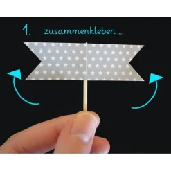 18 Cupcake-Fähnchen - Aufkleber | Babyshower Geschenke