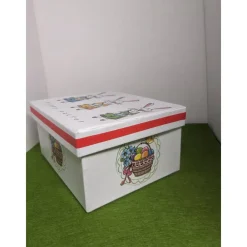 Outlet " Drei Osterhasen - Happy Easter ", Geschenkkarton mit Serviettenmotiv Geschenkverpackungen