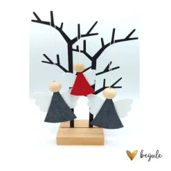 Weihnachtsdeko|beijule 3 Engel (klein) aus Filz und Holz