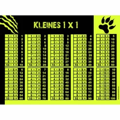 Best 3 er Schulset - NEON | A4 Stundenplan + Lernposter: Tiger - wiederbeschreibbar Kinder Einschulung