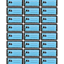 Best 4 er Set  A4 Stundenplan + Lernposter + Heftaufkleber  | Pirat - blau Kinder Einschulung