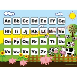 4 er Set  A4 Stundenplan + Lernposter + Heftaufkleber  | Bauernhof Kinder Einschulung