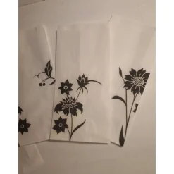 Sale 11 er Set Geschenktüten " Blumen schwarz auf weiß " Geschenkverpackungen