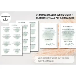 Hochzeitsgästebuch|wasgluecklichmacht 64 Fotoaufgaben zur Hochzeit als PDF Download | Olivenzweig | Spiel für Hochzeitsgäste | Fotobox Aufgaben | Spielidee