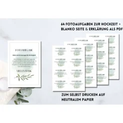 Hochzeitsgästebuch|wasgluecklichmacht 64 Fotoaufgaben zur Hochzeit als PDF Download | Olivenzweig | Spiel für Hochzeitsgäste | Fotobox Aufgaben | Spielidee