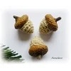 Best 3 gehäkelte Eicheln zur Tisch- oder Streudekoration - Giveaway -  beige, gold Weihnachtsdeko