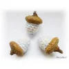 New 3 gehäkelte Eicheln zur Tisch- oder Streudekoration - Pastelltöne Weihnachtsdeko