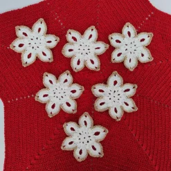 6 gehäkelte Sterne/Schneeflocken Weihnachtsdeko