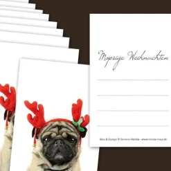 Geschenkeanhänger|Monamour 10 Geschenkanhänger „Mopsige Weihnachten“