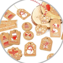 Discount 10 Geschenkanhänger Weihnachten inkl. Bänder | 3 - 7 cm Geschenkeanhänger