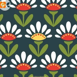 New 10 Glasuntersetzer Die Retroblumen grüßen Dich, Gänseblümchen und Margeriten auf Dunkelblau Tischdekoration