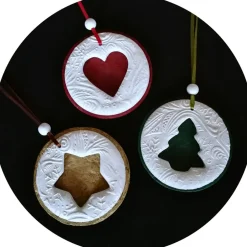 3 große Anhänger Weihnachten | weiß rot gold grün | 9,5 cm | Herz Stern Tanne Weihnachtsdeko