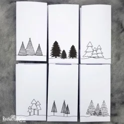 Discount 6 handgefertigte Papiertüten mit Tannenbäumen – Geschenktüten, Adventskalendertüten oder Lichtertüten (4) Adventskalender