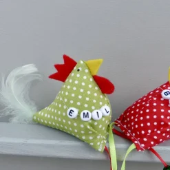 2 Hühner, 1 Hahn und 1 Henne,  mit Namen, individualisierbar, Osterdeko, Stoffhühner Osterdeko