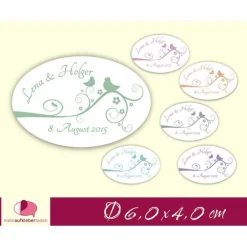 Einladungskarten|meinAufkleberladen 18 Hochzeitsaufkleber | Tauben - weiß