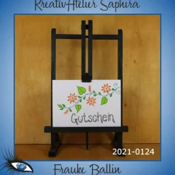 Best ►2021-0124◄ Karte A6 - GUTSCHEIN "Gutschein + Blüten" Geschenke