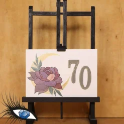 Clearance ►2022-0121◄ Karte B6 - GEBURTSTAG "70. Geburtstag + Blume + Halbmond" Glückwunschkarten