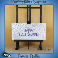 Einladungskarten|KreativAtelier Saphira ►2021-0103◄ Karte Din lang - HALLOWEEN "Halloween + Spinnenweben"