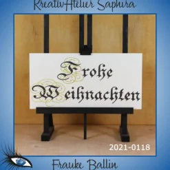 Weihnachtskarten|KreativAtelier Saphira ►2021-0118◄ Karte Din lang - WEIHNACHTEN (Zierschrift)