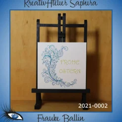 Sale ►2021-0002◄ Karte quadratisch - OSTERN "Frohe Ostern + Schnörkel" Osterkarten