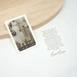 Danksagungskarten|Kreativschmalz 100 kleine Hochzeit Dankeskarte 05 | Personalisierte Danke Karte mit Foto | Polaroid Stil | 85 mm x 55 mm