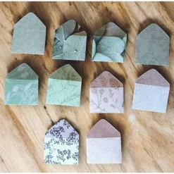Discount 30 Mini Umschläge Floral mit Briefpapier – Kleine Briefumschläge für Geldgeschenk, Gastgeschenk & Mitbringsel Dekoration