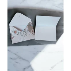 Sale 13 Mini Umschläge Gänseblümchen mit Briefpapier – Kleine Briefumschläge für Geldgeschenk, Gastgeschenk & Mitbringsel Dekoration
