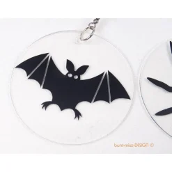 1 Ohrhänger Halloween Spinne Feldermaus Katze, Acrylscheibe mit Motiv, handmade by BuntMixxDESIGN Schmuck