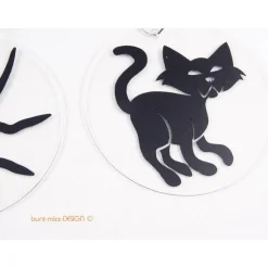 1 Ohrhänger Halloween Spinne Feldermaus Katze, Acrylscheibe mit Motiv, handmade by BuntMixxDESIGN Schmuck