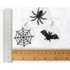 1 Ohrhänger Halloween Spinne Feldermaus Katze, Acrylscheibe mit Motiv, handmade by BuntMixxDESIGN Schmuck