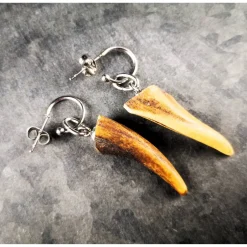 Best 1 Paar Ohrringe, Edelstahl und Horn, Auswahl Trachtenschmuck