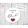 Clearance 12 Papieraufkleber mit Aufschrift Geschenk für dich in rot mit schwarz weiß 4cm rund Sticker & Aufkleber