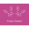 Sale 5 Postkarten Frohe Ostern, mit fröhlichen Hasen auf Pink Osterkarten