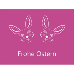 Sale 5 Postkarten Frohe Ostern, mit fröhlichen Hasen auf Pink Osterkarten