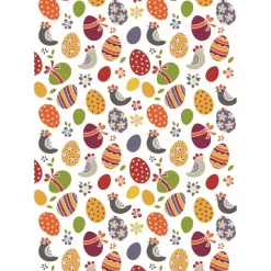 Discount 3 Postkarten Ostereier & Hühner, farbenfrohes Muster zur Osterzeit Osterkarten