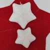 2 silberfarbene Sterne Weihnachtsdeko
