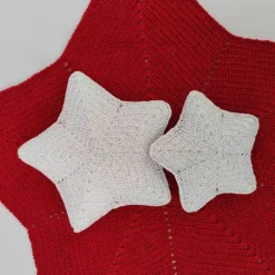 2 silberfarbene Sterne Weihnachtsdeko