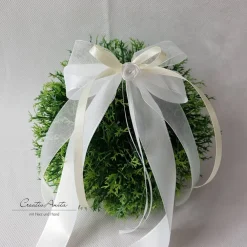 10 St. Autoschleifen CREME-WEISS - Antennenschleifen zur Hochzeit Accessoires