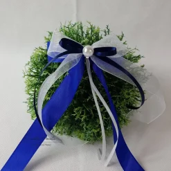 Best 10 St. Autoschleifen in BLAU mit WEIß oder CREME Antennenschleifen zur Hochzeit Accessoires