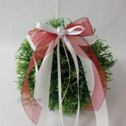 Hochzeitsdeko|CreativAnita 10 St. Autoschleifen in BORDEAUX mit WEIß oder CREME - Antennenschleifen zur Hochzeit