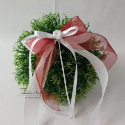 Hochzeitsdeko|CreativAnita 10 St. Autoschleifen in BORDEAUX mit WEIß oder CREME - Antennenschleifen zur Hochzeit